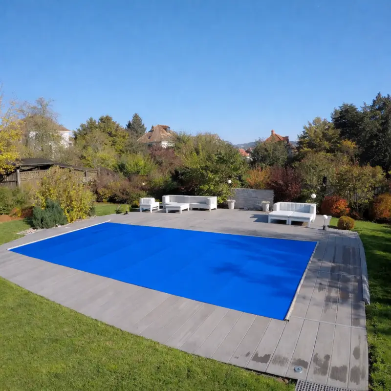 CF. Group Navíjecí bazénový kryt Flex obdélníkový 600 × 300 cm - modrý, Vnější rozměr: 650 x 350 cm Hit Sezóny