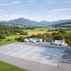 Bezpečná Platba CF. Group Navíjecí bazénový kryt Flex obdélníkový 800 × 400 cm - šedý, Vnější rozměr: 850 x 450 cm