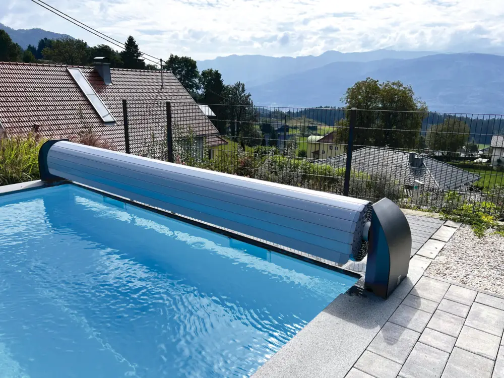 CF. Group Lamelový kryt bazénu Contura obdélníkový 600 × 300 cm - šedý, PVC lamely Sleva