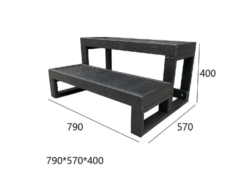 Hit Sezóny Schůdky k vířivce - black - 2 stupně (šířka 79 cm)