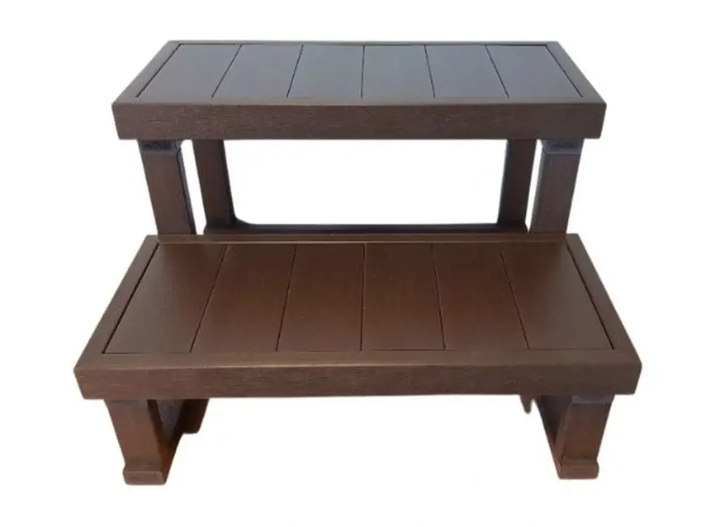 Tovární Cena Schůdky k vířivce - 2 stupně (šířka 63 cm) - dřevěné/čokoládové