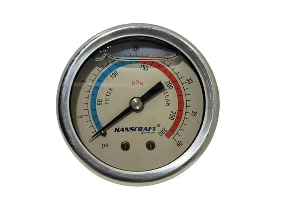 Ověřený Manometr filtrace (glycerin)- 40 PSI - TOP