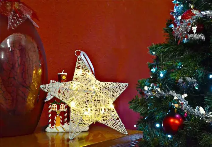 Oblíbený Vánoční hvězda Ratan 10 LED - teplá bílá