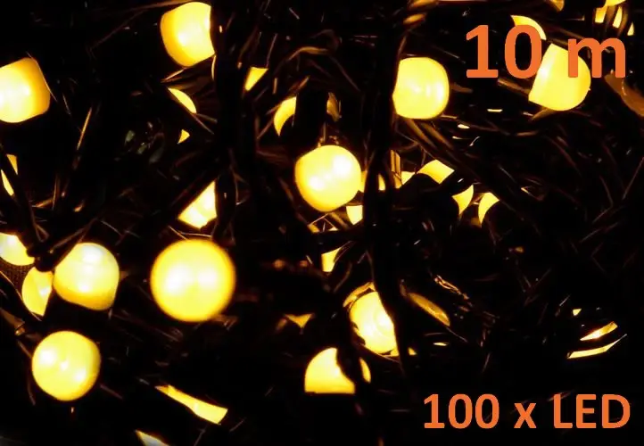 Řetěz 10 m - 100 maxi LED - teplá bílá Objednat Nyní