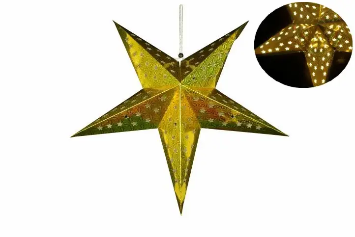 Svítící hvězda 10 LED - zlatá Akční Nabídka