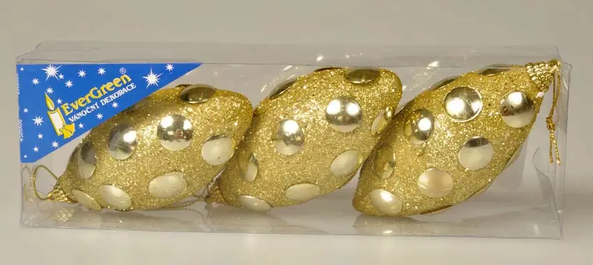 Oblíbený Vánoční šiška se zrcátky 12 cm - zlatá