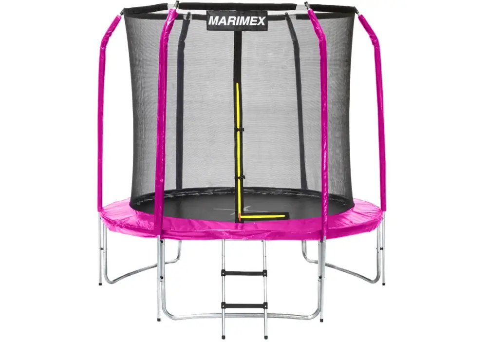 Ověřený Trampolína Marimex Standard 244 cm růžová + vnitřní ochranná síť + schůdky ZDARMA