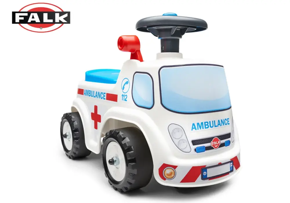 Objednat Nyní FALK Odrážedlo Ambulance s otevíracím sedadlem a klaksonem na volantu