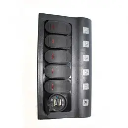 Objednat Nyní Panel vypínačů - 5 pod sebou+USB zásuvka, voděodolný, LED indikátor, 102x190mm