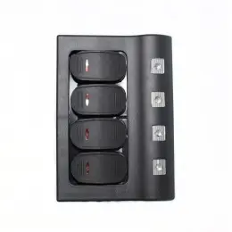 Bezpečná Platba Panel vypínačů - 4 pod sebou, voděodolný, LED indikátor, 100x130mm
