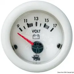 Koupit Online Voltmeter 8-16V, bílý se stříbrným lemem