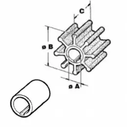 Impeller 500384, Yamaha 2T 20D/25 Vrácení Zdarma