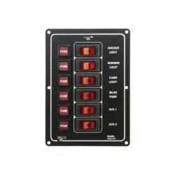 Panel vypínačů - 6 pod sebou s pojistkami Nová Kolekce